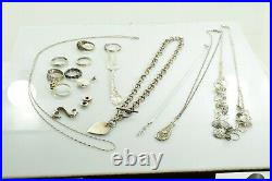 Jewelry Lot Sterling Silver All Marked 94.4 g Rings Bracelets Earrings ETC