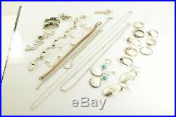 Jewelry Lot Sterling Silver All Marked 97.9 g Rings Bracelets Earrings ETC