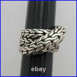 John Hardy Classic Chain Crossover Sterling Silver. 925 Ring Marked Signed Sz 6
