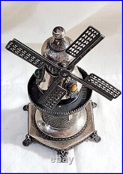 Judaica Besamim Spice Tower Sterling Silver Windmill Shaped BY Ben-Zion Marked