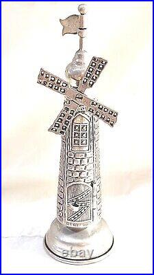 Judaica Besamim Spice Tower Sterling Silver Windmill Shaped For Havdallah Marked