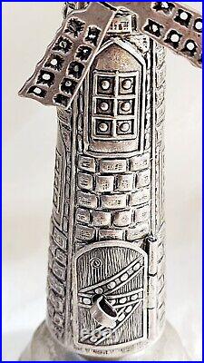 Judaica Besamim Spice Tower Sterling Silver Windmill Shaped For Havdallah Marked