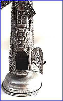 Judaica Besamim Spice Tower Sterling Silver Windmill Shaped For Havdallah Marked