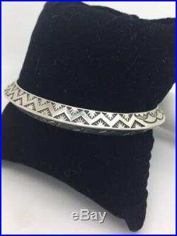 LAG-Zun Marked Native American Laguna Zuni Cuff Bracelet. Sterling Silver