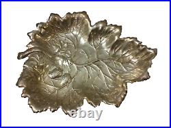 Large Antique Footed Sterling Silver Leaf Dish Marked W 10.71 OZ