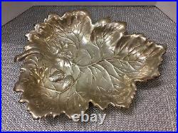 Large Antique Footed Sterling Silver Leaf Dish Marked W 10.71 OZ