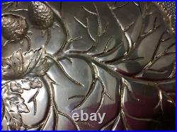 Large Antique Footed Sterling Silver Leaf Dish Marked W 10.71 OZ