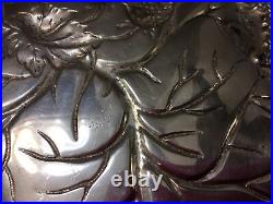 Large Antique Footed Sterling Silver Leaf Dish Marked W 10.71 OZ