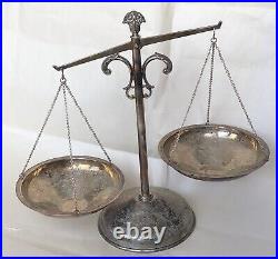 Large Sterling Silver Law Scales Weights Vintage by Sacks, Marked CS Crown 620gr