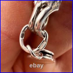 Large Vintage Sterling Silver 925 Men's Chain Bracelet Jewelry Marked 41.3 gr