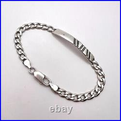 Large Vintage Sterling Silver 925 Men's Jewelry Chain Bracelet Marked 13.5 gr