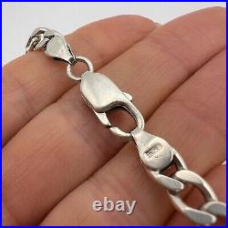 Large Vintage Sterling Silver 925 Men's Jewelry Chain Bracelet Marked 13.5 gr