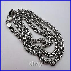Large Vintage Sterling Silver 925 Men's Jewelry Chain Necklace Marked 17.8 gram