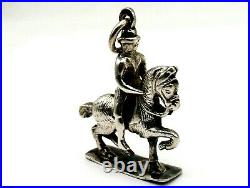 Large unusual silver pendant Horse and Rider possibly antique Dutch silver mark