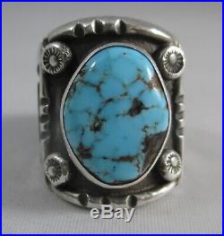 Legendary Navajo Artist Mark Chee Sterling Silver & Turquoise Ring Size 9