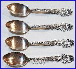 Lot/4 Sterling Silver 5-1/8 Teaspoons Gorham 19C Lion Anchor G Mark Versailles