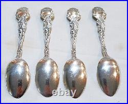 Lot/4 Sterling Silver 5-1/8 Teaspoons Gorham 19C Lion Anchor G Mark Versailles