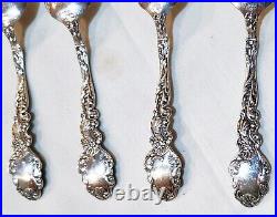 Lot/4 Sterling Silver 5-1/8 Teaspoons Gorham 19C Lion Anchor G Mark Versailles