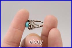 Lot 7 Early Marked/Signed Native American/Mexico Sterling Silver Rings Turquoise