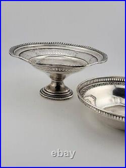 Lot Of 2 Antique Sterling Silver Bowls. Arrowsmith Weighted & Marked A9. 5.5 In