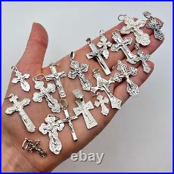 Lot of 21 Sterling Silver 925 Christian Religion Crosses Marked NOT Scrap 50 gr