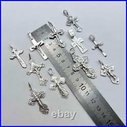 Lot of 21 Sterling Silver 925 Christian Religion Crosses Marked NOT Scrap 50 gr