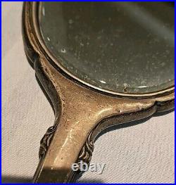 Lot of 4 ANTIQUE STERLING SILVER HAND MIRROR MARKED C W CO & RB Brushes F/ship