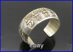 MARK YAZZIE NAVAJO 925 Silver & 12K GOLD Vintage Kokopelli Bracelet BT8215