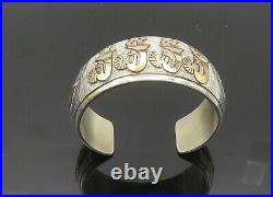 MARK YAZZIE NAVAJO 925 Silver & 12K GOLD Vintage Kokopelli Bracelet BT8215