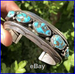 MASSIVE Mark Chee Morenci Turquoise Navajo Sterling Silver Cuff Bracelet -169.6g