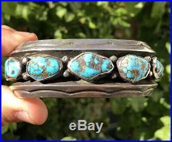 MASSIVE Mark Chee Morenci Turquoise Navajo Sterling Silver Cuff Bracelet -169.6g