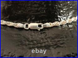 Made In Italy Signed/Marked 925 (Sterling) Rope Necklace 17.914 grams 20-in Long