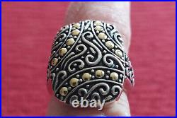 Makers Mark HB. 18k gold and. 925 Sterling Silver ring, size 7