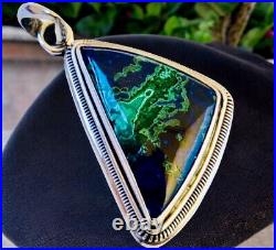 Malachite Sterling Silver Pendant Marked 925