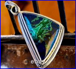 Malachite Sterling Silver Pendant Marked 925