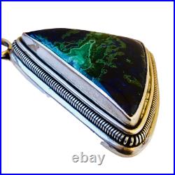 Malachite Sterling Silver Pendant Marked 925