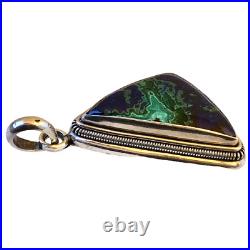 Malachite Sterling Silver Pendant Marked 925