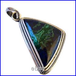 Malachite Sterling Silver Pendant Marked 925