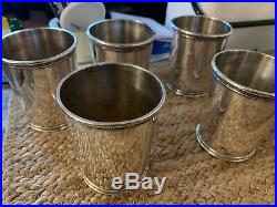 Mark J Scearce Sterling Silver Set of 5 Mint Julep Cups LBJ 23+ Ozt Great Set