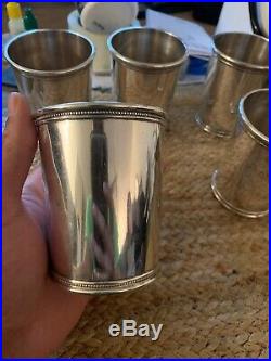 Mark J Scearce Sterling Silver Set of 5 Mint Julep Cups LBJ 23+ Ozt Great Set