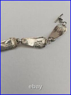 Mark Yazzie Navajo Sterling Silver 1/20 12k Gf Opals Ornate Bracelet 6.5 -7.5in
