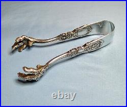 Marked ACC FRANCIS I Heavy Sterling Silver 6-3/4 Tongs Claw Ends