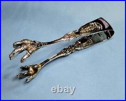 Marked ACC FRANCIS I Heavy Sterling Silver 6-3/4 Tongs Claw Ends