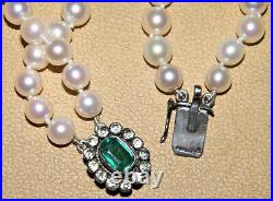 Marked Austro-Hungarian STERLING SILVER DOUBLE PEARL STRAND BRACELET Fancy Clasp