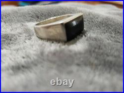 Marked KABANA Sterling Man's Onyx Ring 10 3/4 MAKE OFFER