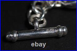 Marked RS Sterling Silver Puff Mariner Anchor Bracelet