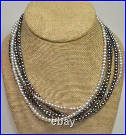 Marked SILPADA 925 Sterling Silver 5 Strands Faux Pearls 17 Necklace 46.83 g