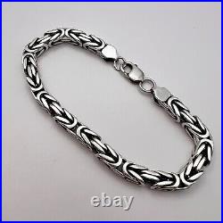 Marked Sterling Silver 925 Jewelry Vintage Bracelet Men Women Chain 58.7 g