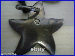 Marked Sterling Silver 925 Star Necklace Pendant Blk Cord 35 Grams Duck Marking