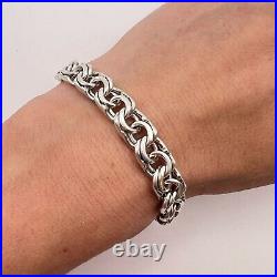 Massive Vintage Sterling Silver 925 Men's Chain Bracelet Marked 27 gr